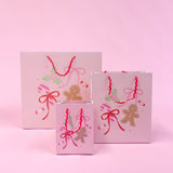 Pink Christmas Gingerbread Bows Gift Bag