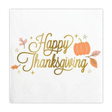 Happy Thanksgiving Foil Beverage Napkins