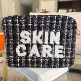 Skincare XL Tweed Bag- Black Plaid