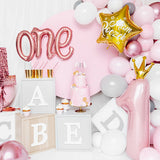 Number 1 Crown Foil Balloon- Pink