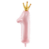 Number 1 Crown Foil Balloon- Pink