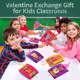 36 Packs of Kids' Valentine Cards with Crazy Loop Straws Set