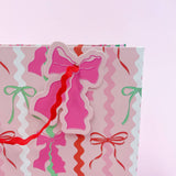 Christmas Ric Rac Bows Gift Bag