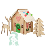 Wooden Embroidery Gingerbread House