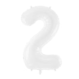 White Foil Number Balloon- 2