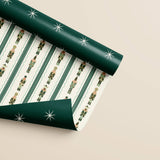 Nutcracker Stripe Stars Double Sided Gift Wrap | 3 Sheets