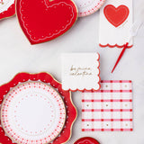 VALENTINE PLAID DINNER NAPKINS