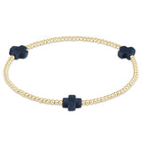 Small Signature Cross Gold Pattern Bracelet 2mm