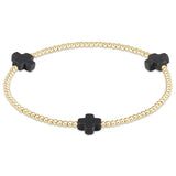 Small Signature Cross Gold Pattern Bracelet 2mm