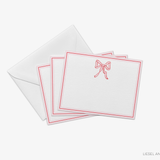 Red & Pink Bow Flat Notecards