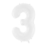 White Foil Number Balloon- 3