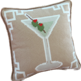 Dirty Martini Needlepoint Pillow