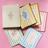 Set of 8 Striped Greeting Cards