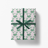 Green and Pink Bow Gift Wrap