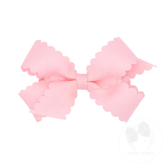 MIni Grosgrain Scalloped Edge Hair Bow