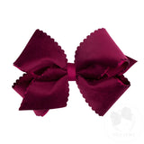 Small King Scalloped Edge Velvet Hair Bow