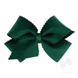 Small King Scalloped Edge Velvet Hair Bow