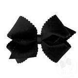 Small King Scalloped Edge Velvet Hair Bow