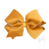 Small King Scalloped Edge Velvet Hair Bow