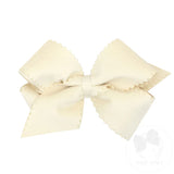 Small King Scalloped Edge Velvet Hair Bow