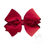 Small King Scalloped Edge Velvet Hair Bow