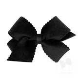 Medium Scalloped Edge Velvet Hair Bow