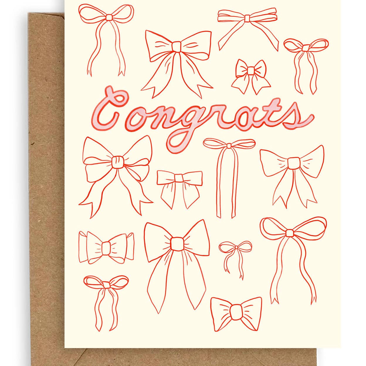 Bow Outline Congrats Card