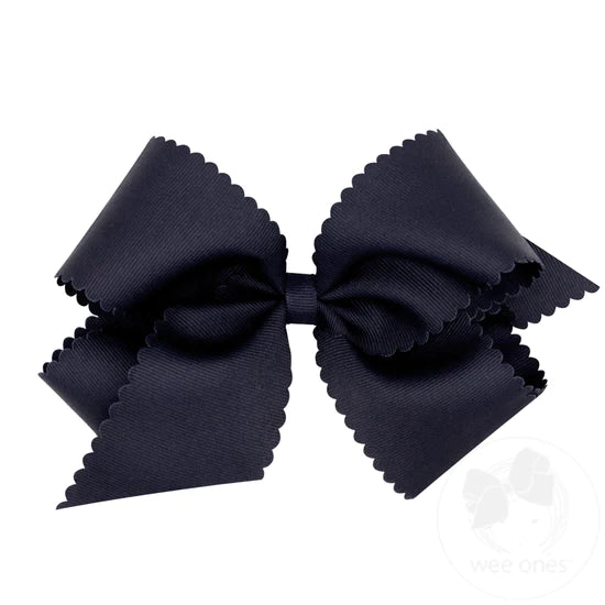 King Grosgrain Scalloped Edge Hair Bow