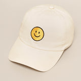 Happy Face Embroidered Baseball Cap