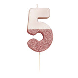 We Heart Birthdays Rose Gold Glitter Candle- 5