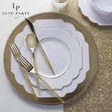 Scalloped Appetizer Plates- White