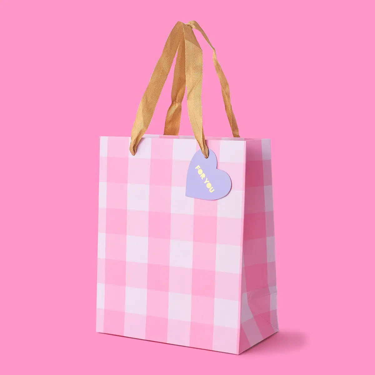 Light Pink Gingham Gift Bag