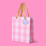 Light Pink Gingham Gift Bag