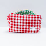 Gingham Quilted Makeup Bag