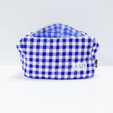 Gingham Quilted Makeup Bag