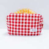 Gingham Quilted Makeup Bag