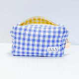 Gingham Quilted Makeup Bag