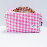 Gingham Quilted Makeup Bag