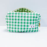 Gingham Quilted Makeup Bag