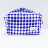 Gingham Quilted Makeup Bag