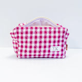 Gingham Quilted Makeup Bag