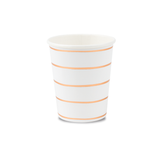 Frenchie Metallic Striped Cups- Rose Gold