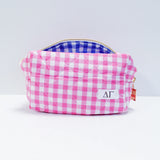 Gingham Quilted Makeup Bag