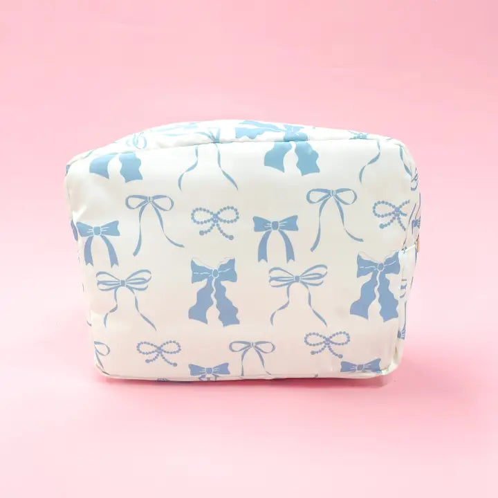 Blue Bow Cosmetic Bag