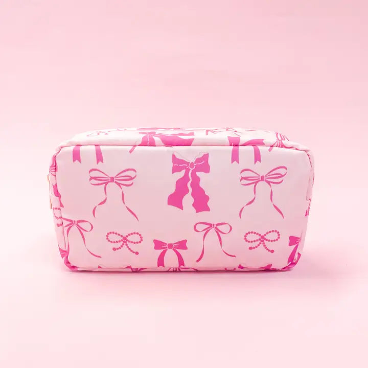 Pink Bow Cosmetic Bag