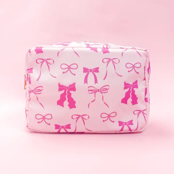 Pink Bow Cosmetic Bag