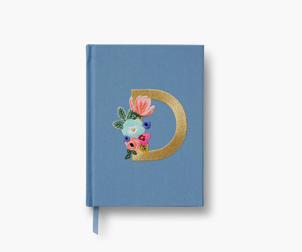 Garden Party Embroidered Monogram Journal