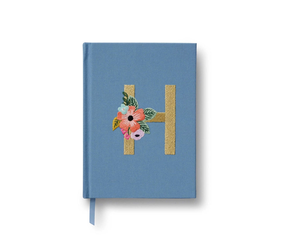 Garden Party Embroidered Monogram Journal