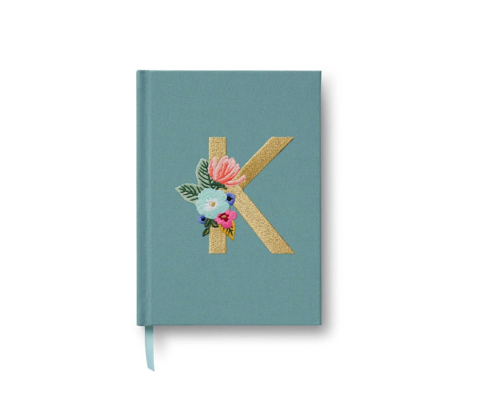 Garden Party Embroidered Monogram Journal