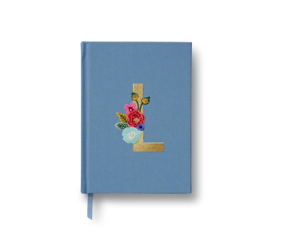 Garden Party Embroidered Monogram Journal